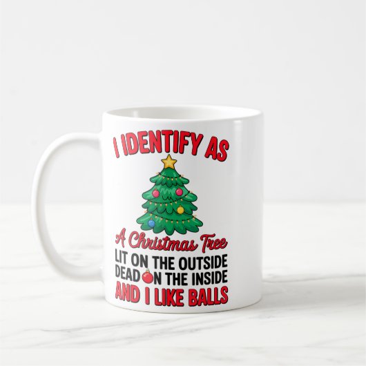 I Identify As A Christmas Tree Lit On The Outside Koffiemok (Links)