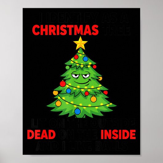 I Identify As A Christmas Tree Lit On The Outside Poster (Voorkant)