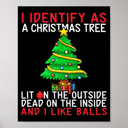 I Identify As A Christmas Tree Lit On The Outside Poster (Voorkant)