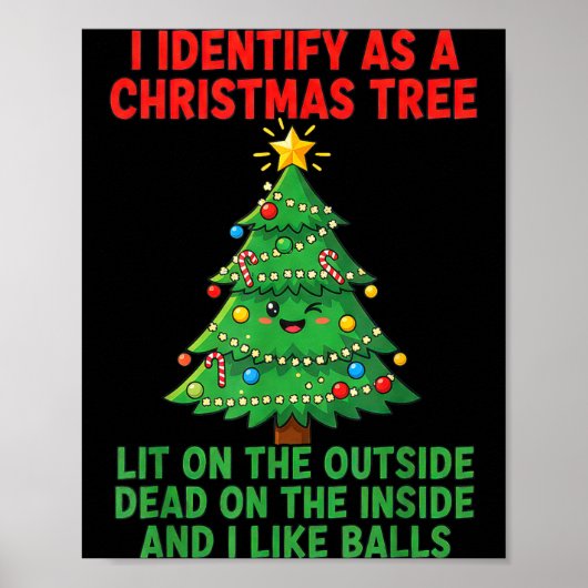 I Identify As A Christmas Tree Lit On The Outside  Poster (Voorkant)