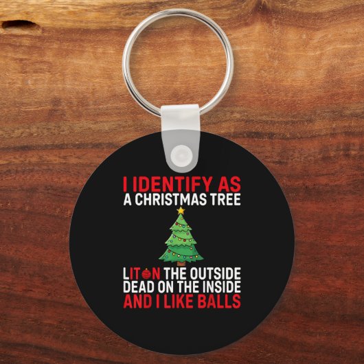 I Identify As A Christmas Tree Lit On The Outside  Sleutelhanger (Voorkant)
