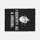 I Identify As A Dreidel Funny Hanukkah Gelt Menora Fleece Deken (Voorkant (Horizontaal))