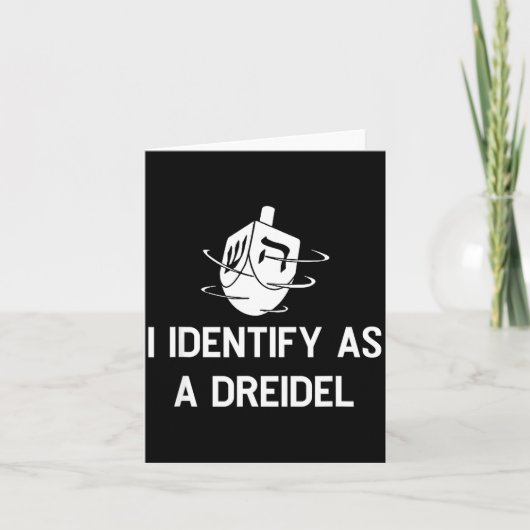 I Identify As A Dreidel Funny Hanukkah Gelt Menora Kaart (Voorkant)
