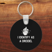 I Identify As A Dreidel Funny Hanukkah Gelt Menora Sleutelhanger (Voorkant)