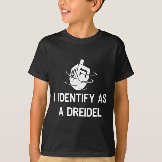 I Identify As A Dreidel Funny Hanukkah Gelt Menora T-shirt (Voorkant)