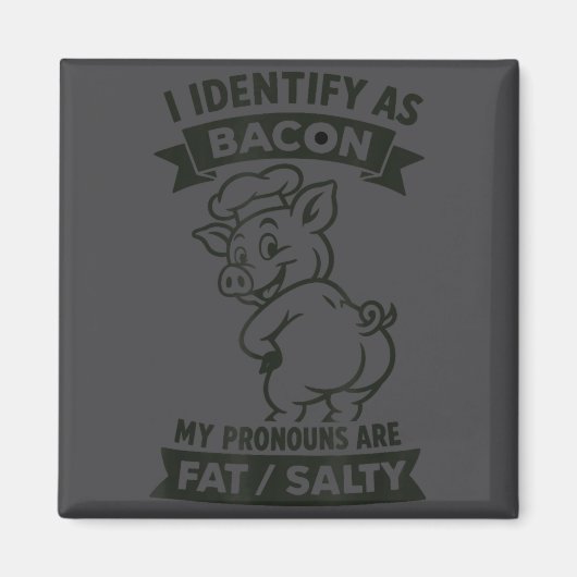 I Identify As Bacon G, Funny Bbq Lover, Foodie Dad Magneet (Voorkant)