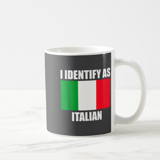 I Identify As Italian Funny Italy Flag  Koffiemok (Rechts)