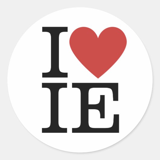 I ❤️ IE Industriële Ingenieurswetenschappen Studen Ronde Sticker (Voorkant)