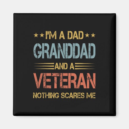 I &# Ik ben een vader opa en veteraan vaders dag  Magneet (Voorkant)