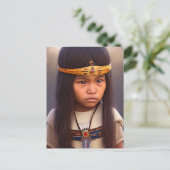 i\iNDIAN LITTLE Native American BOY Briefkaarten (Staand voorkant)