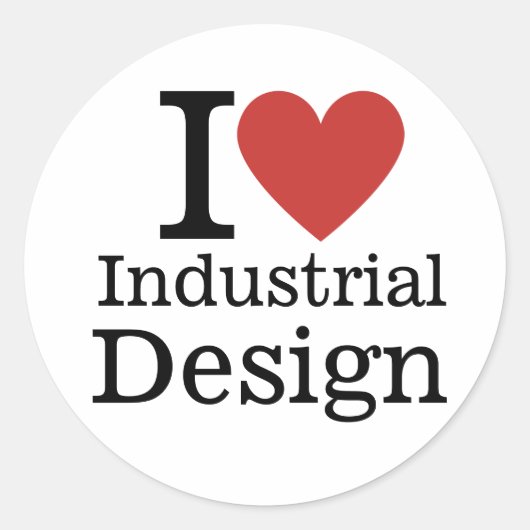 I ❤️ Industrieel Ontwerp voor Studenten/Faculteit  Ronde Sticker (Voorkant)