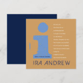 I Initiaal Collectie Bar Bat Mitzvah Uitnodiging (Voorkant / Achterkant)