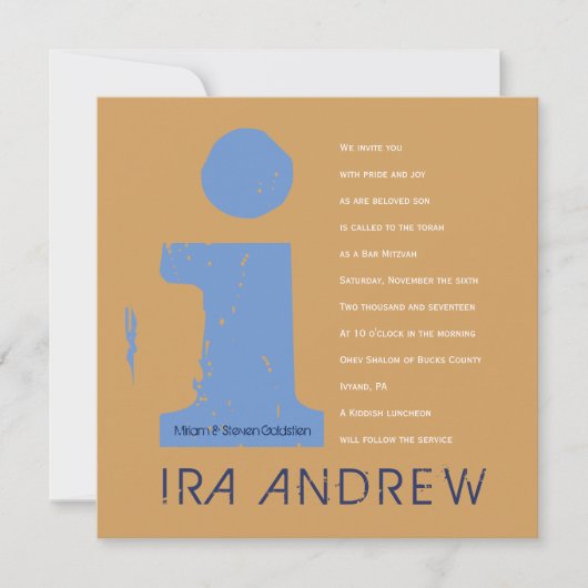 I Initiaal Collectie Bar Bat Mitzvah Uitnodiging (Voorkant)