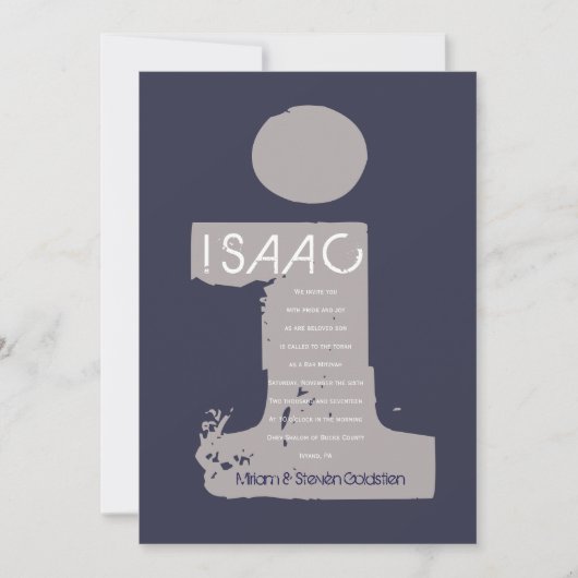 I Initiaal Collectie Bat Bar Mitzvah Uitnodiging (Voorkant)