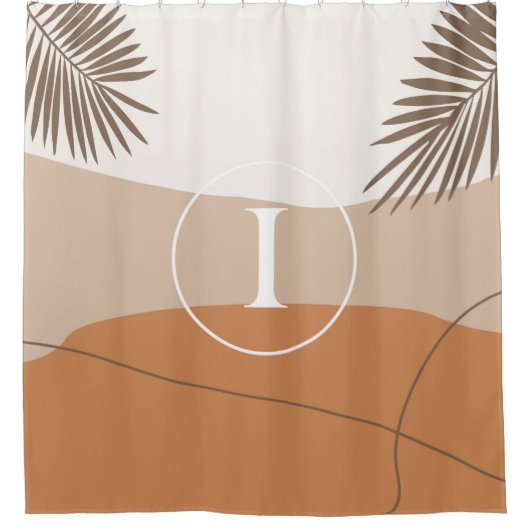 I - Initiaal Monogram Letter I Abstract Design Douchegordijn (Voorkant)