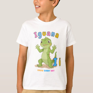 “I is voor Iguana” Alfabet T-shirt – Groei Elke Da