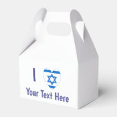 I (Israeli Flag Heart) Jouw tekst Blauw Bedankdoosjes (Voorkant Zijde)