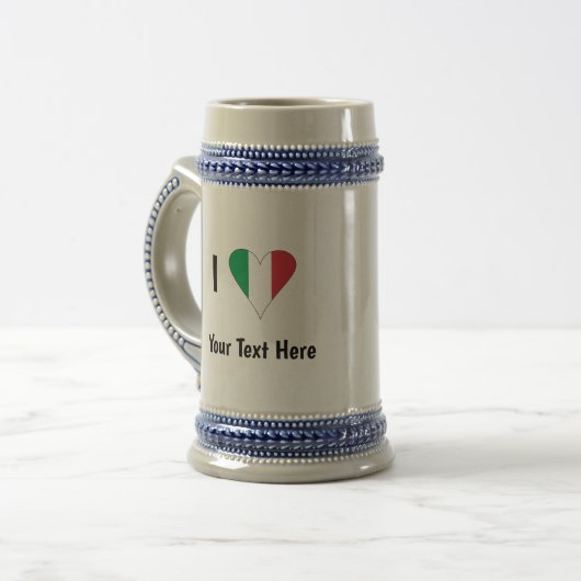 I (Italiaanse vlag) Jouw tekst Bierpul (Voorkant links)