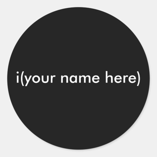 I(jouw naam hier) ronde sticker (Voorkant)