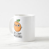 I Juice kan geen Oranje snoepje concentreren Koffiemok (Voorkant links)