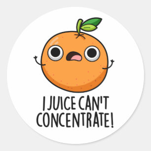 I Juice kan geen Oranje snoepje concentreren Ronde Sticker