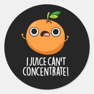 I Juice kan geen Oranje snoepje concentreren Ronde Sticker