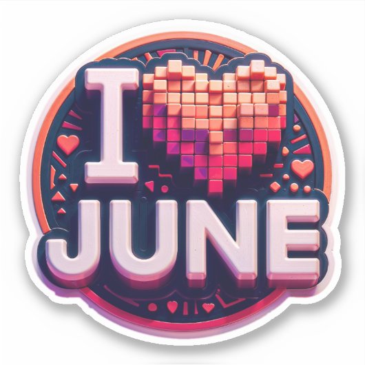 I❤️June - Levendig en expressief Sticker (Voorkant)