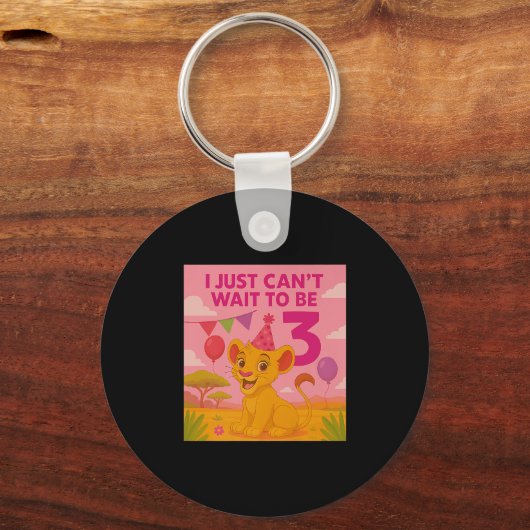 I Just Can't Wait To Be 3 Premium  Sleutelhanger (Voorkant)