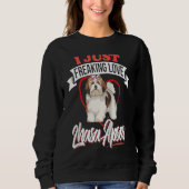 I Just Freaking Love Lhasa Apsos Dog Raglan Baseba Trui (Voorkant)