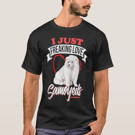 I JUST FREAKING LOVE SAMOYEDS Dog Raglan Baseball T-shirt (Voorkant)