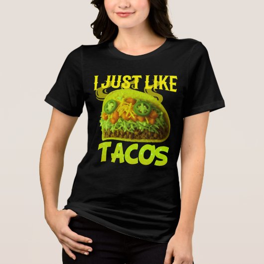 i just like tacos design Tri-Blend shirt (Voorkant)