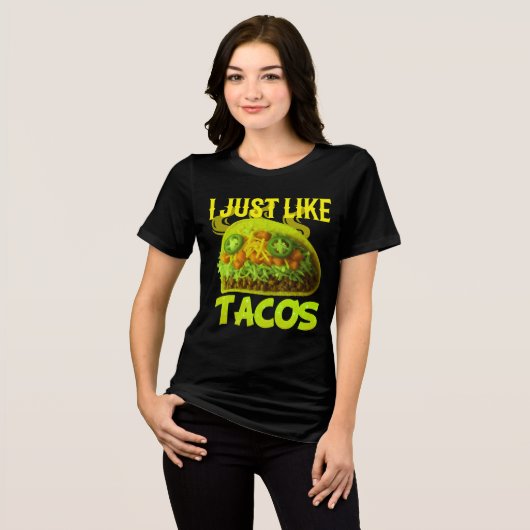 i just like tacos design Tri-Blend shirt (Voorkant volledig)