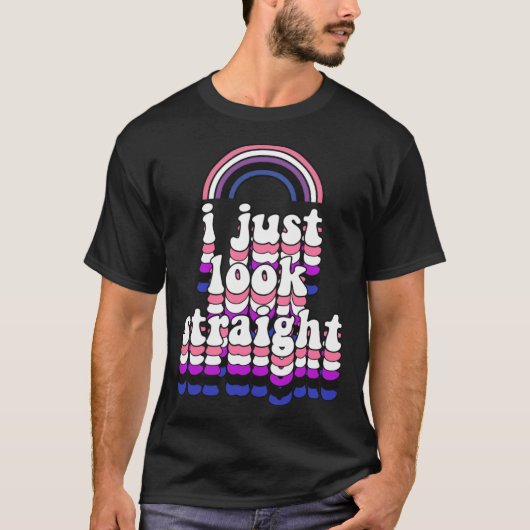 I Just Look Straight  Cute Genderfluid Pride T-shirt (Voorkant)