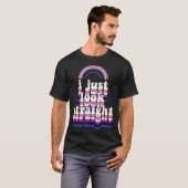 I Just Look Straight  Cute Genderfluid Pride T-shirt (Voorkant volledig)