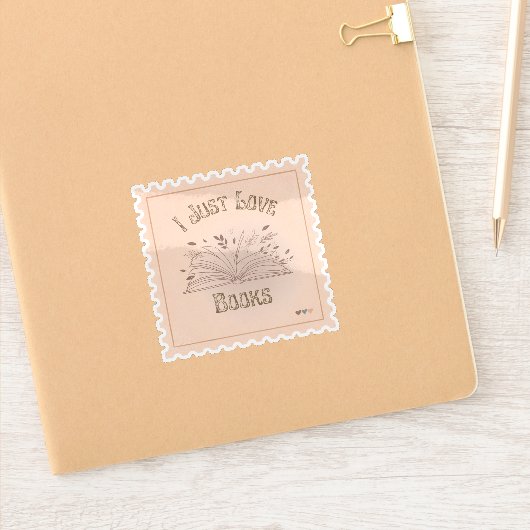 I Just Love Books stempel stijl mooi Sticker (Notitieboek)