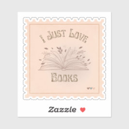 I Just Love Books stempel stijl mooi Sticker