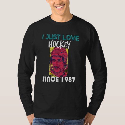 I just love hockey since 1987 t-shirt (Voorkant)