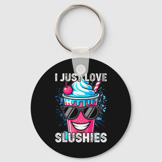 I Just Love Slushies Cool Fun Summer Slushy Drink  Sleutelhanger (Voorkant)