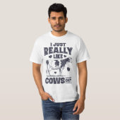 I Just Really Like Cows OK Funny Cow Lover Farmer  T-shirt (Voorkant volledig)