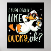 I Just Really Like Ducks Ok Funny Animal Lover Coo Poster (Voorkant)