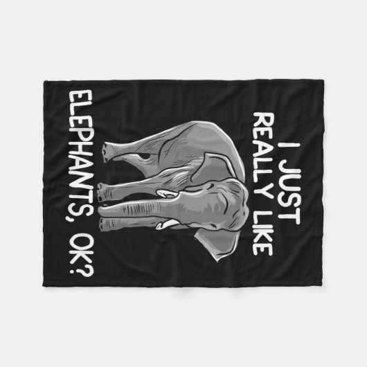 I Just Really Like Elephants Funny Elephant Lover  Fleece Deken (Voorkant (Horizontaal))