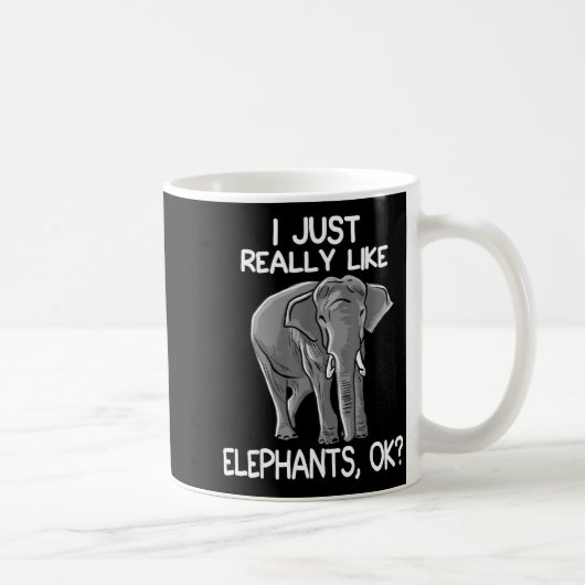 I Just Really Like Elephants Funny Elephant Lover  Koffiemok (Rechts)