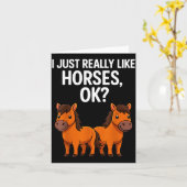 I Just Really Like Horses Ok_ Horse Riding Equestr Kaart (Gele Bloem)