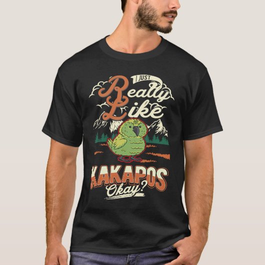 I just really like Kakapos Night Parrot Kakapo T-shirt (Voorkant)