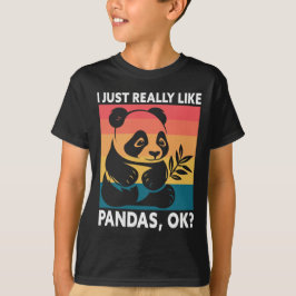 I Just Really Like Pandas OK – Cute Retro Panda  T-shirt