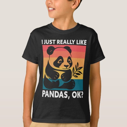 I Just Really Like Pandas OK – Cute Retro Panda  T-shirt (Voorkant)