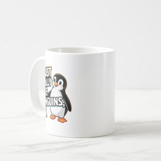 I Just Really Like Penguins Ok Funny Design Koffiemok (Voorkant links)