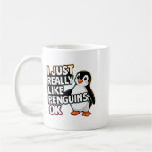 I Just Really Like Penguins Ok Funny Design  Koffiemok (Links)