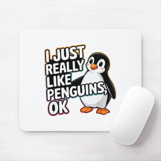 I Just Really Like Penguins Ok Funny Design Muismat (Met muis)