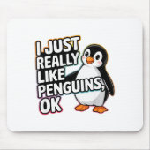 I Just Really Like Penguins Ok Funny Design Muismat (Voorkant)